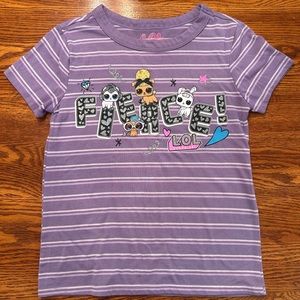 LOL Surprise Girls Graphic Short Sleeve Shirt Purple Medium 7/8